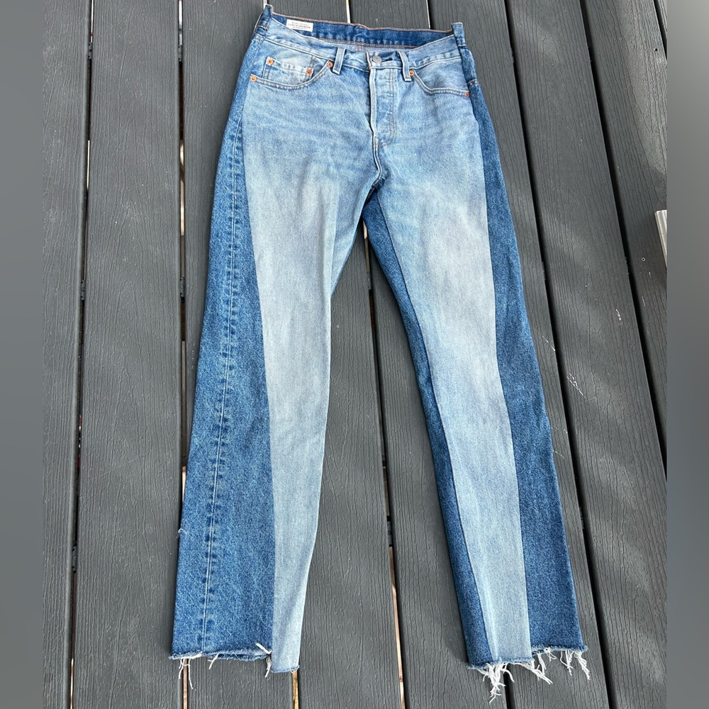 Levi's Women's Straight Leg Jeans - Light and Dark Blue